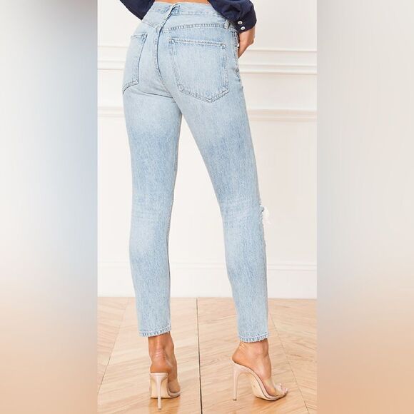 Agolde Jamie high rise classic distressed‎ slim fit button fly jeans size 32 - Picture 15 of 16